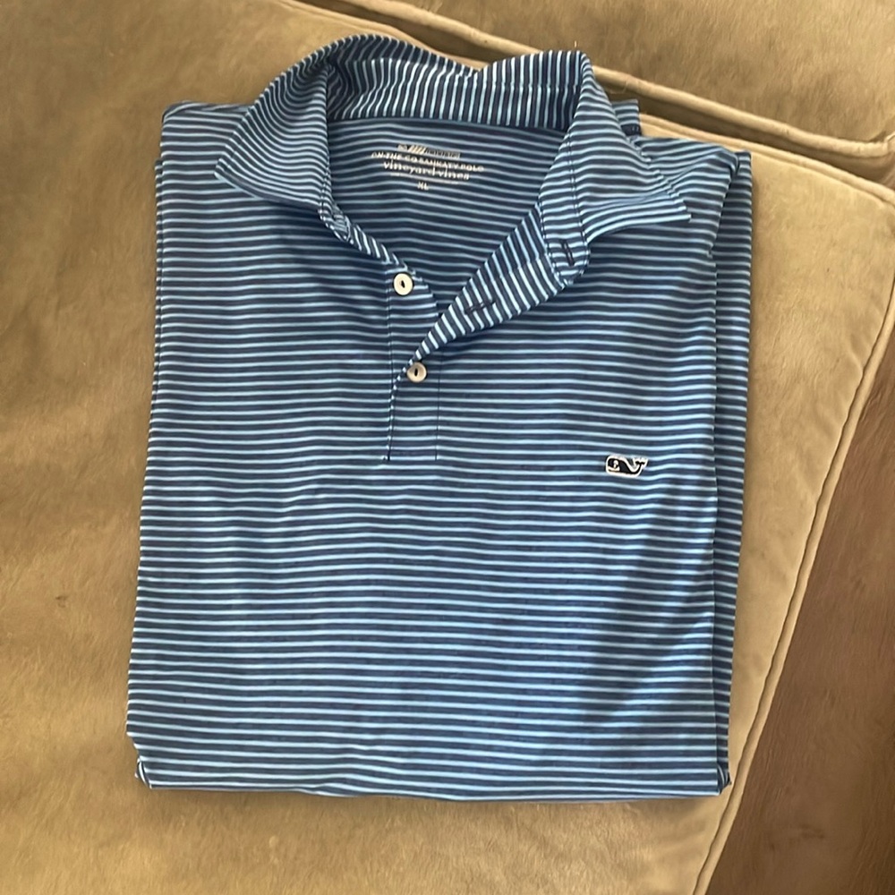 Men’s XL blue striped Vineyard Vines Polo